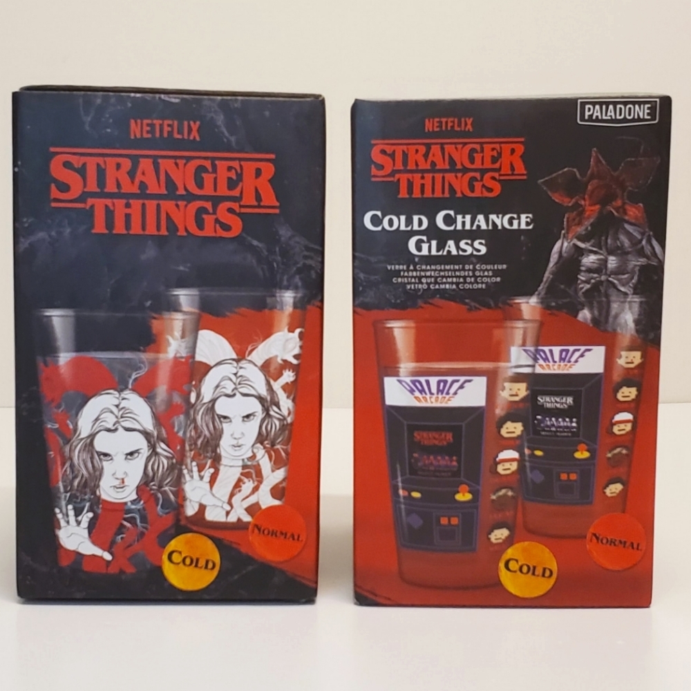 Netflix Stranger Things Eleven Retro Arcade Cold Change Glass SET of 2 NEW